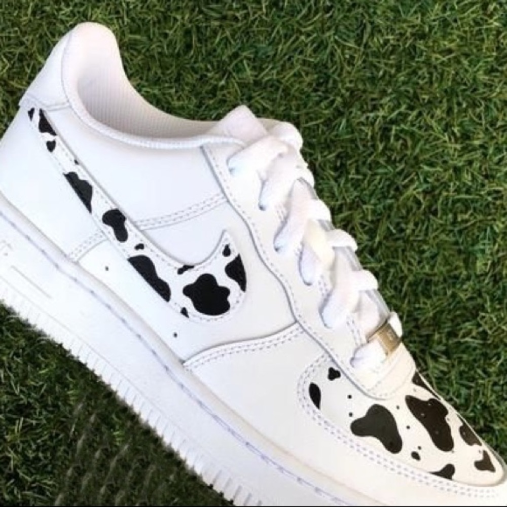 Cow Print Custom Air Force Ones - Picture 2 of 7